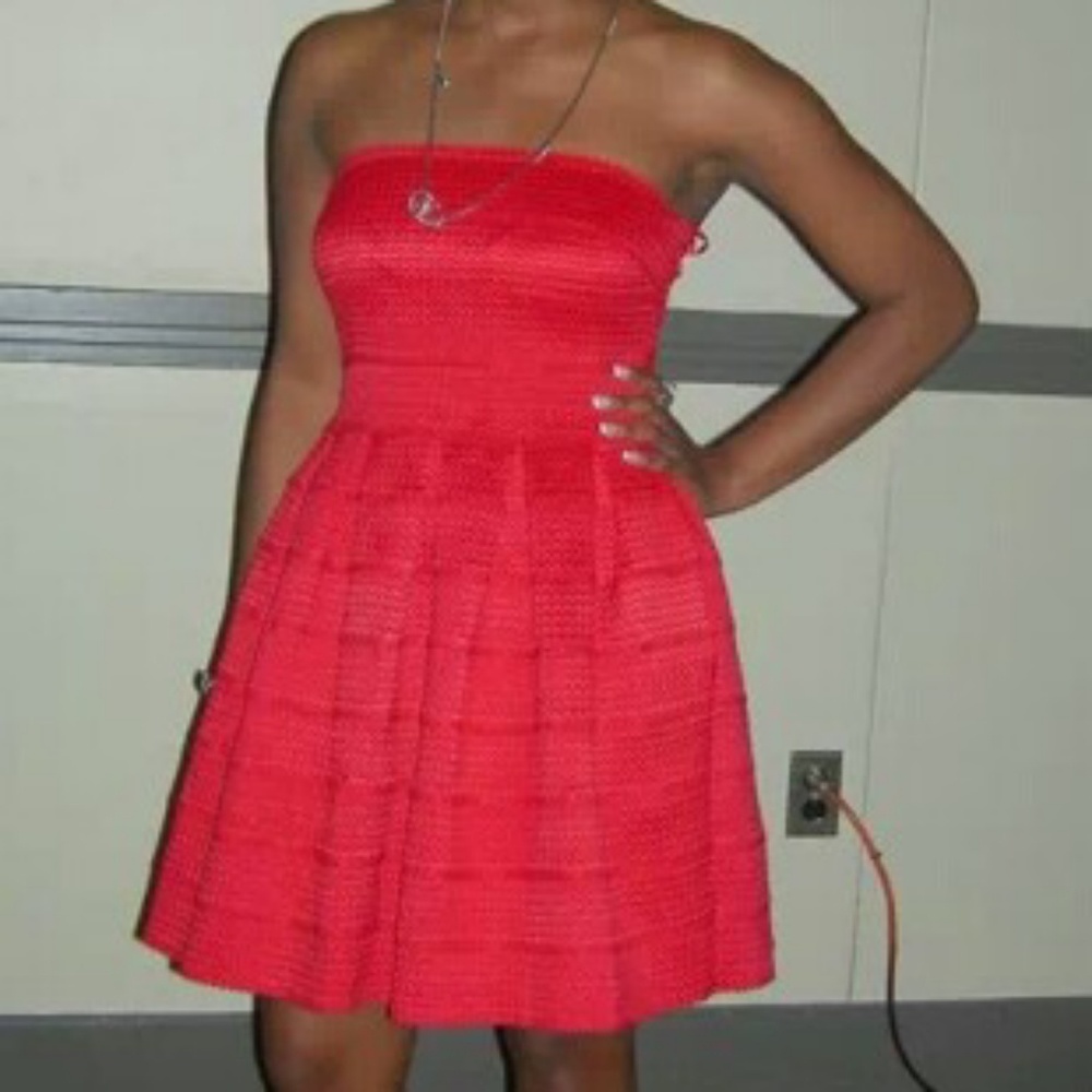 Francesca's Jun & Ivy Red Strapless Dress